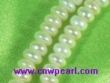 wholesale natural white button freshwater pearl strands